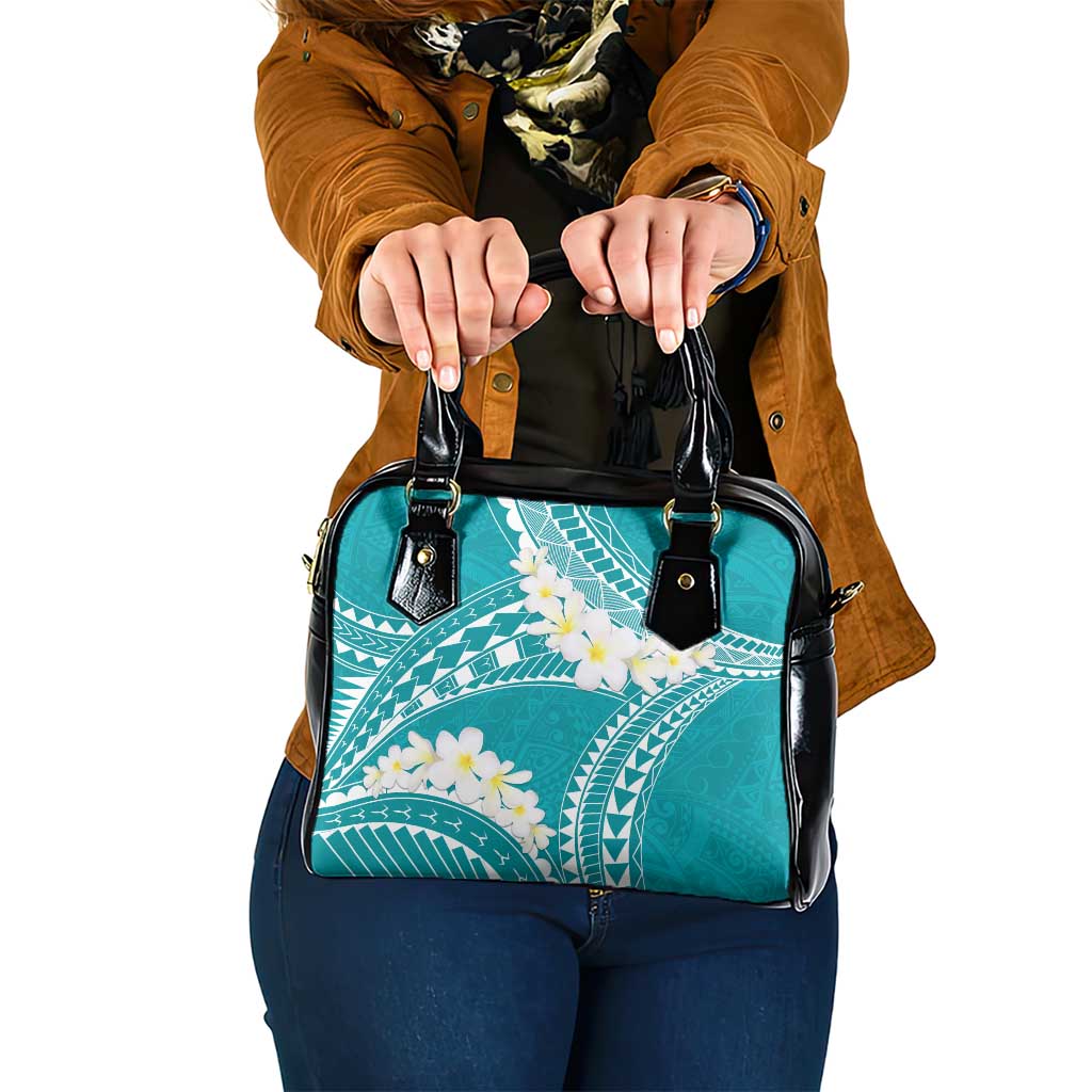 Polynesian Vintage Floral Shoulder Handbag Teal Motifs - Polynesian Pride
