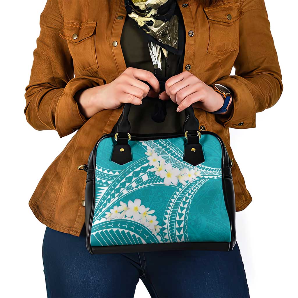 Polynesian Vintage Floral Shoulder Handbag Teal Motifs - Polynesian Pride