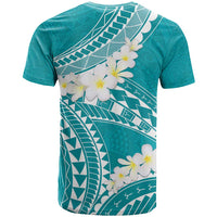 Polynesian Vintage Floral T Shirt Teal Motifs - Polynesian Pride