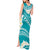 Polynesian Vintage Floral Tank Maxi Dress Teal Motifs - Polynesian Pride