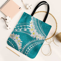 Polynesian Vintage Floral Tote Bag Teal Motifs - Polynesian Pride