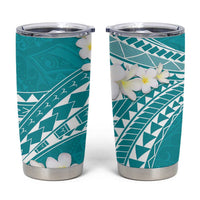 Polynesian Vintage Floral Tumbler Cup Teal Motifs - Polynesian Pride