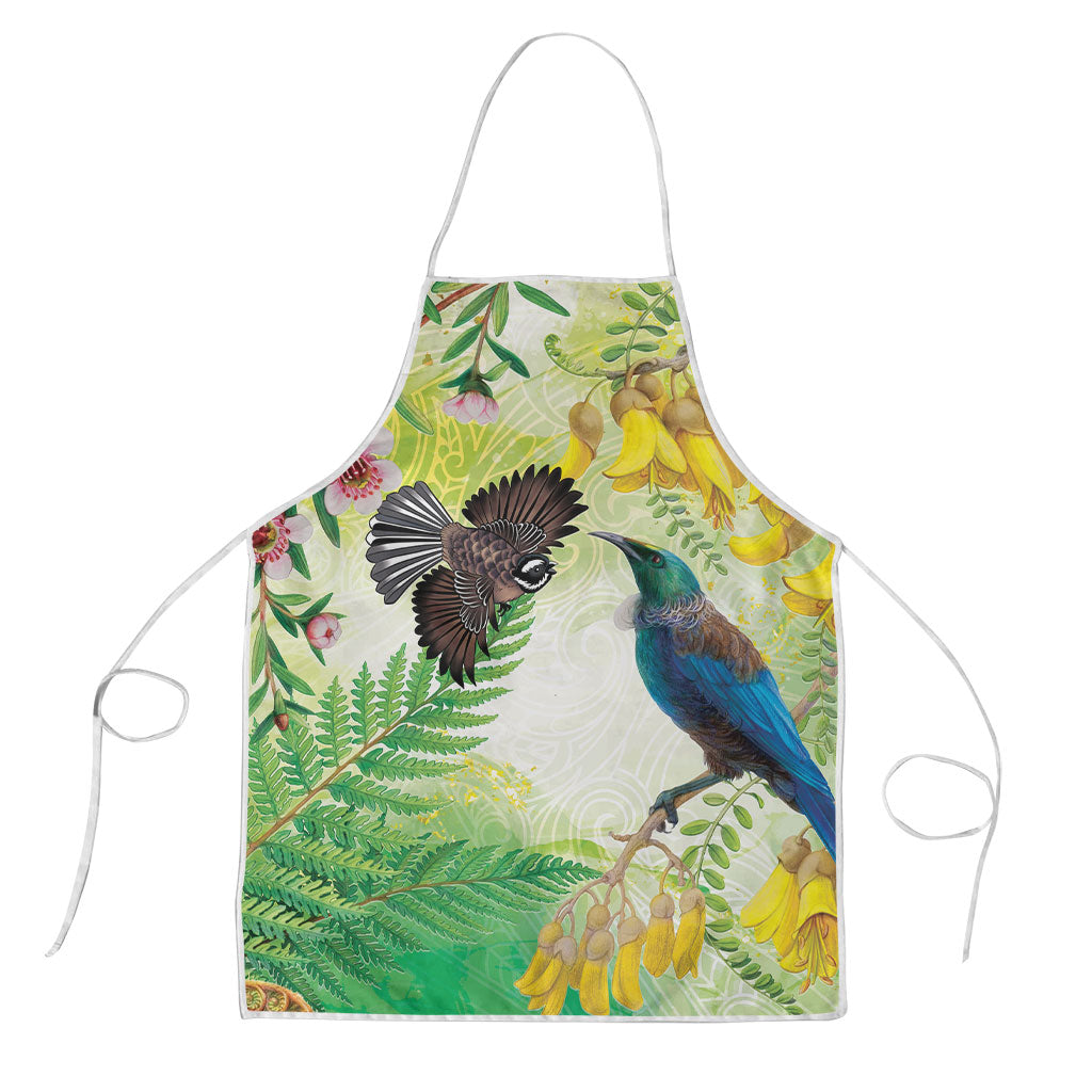 New Zealand Maori Mahuru Apron Tui With Pikawakawa Spring Colors LT7 Multicolor - Polynesian Pride