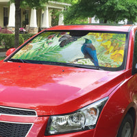 New Zealand Maori Mahuru Auto Sun Shade Tui With Pikawakawa Spring Colors LT7 - Polynesian Pride