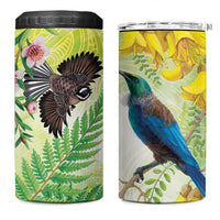 New Zealand Maori Mahuru 4 in 1 Can Cooler Tumbler Tui With Pikawakawa Spring Colors LT7 One Size: 16 oz Multicolor - Polynesian Pride