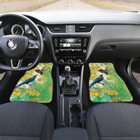 New Zealand Maori Mahuru Car Mats Tui With Pikawakawa Spring Colors LT7 Set 2pcs - Front Multicolor - Polynesian Pride