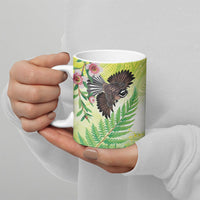 New Zealand Maori Mahuru Ceramic Mug Tui With Pikawakawa Spring Colors LT7 - Polynesian Pride