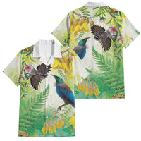 New Zealand Maori Mahuru Family Matching Mermaid Dress and Hawaiian Shirt Tui With Pikawakawa Spring Colors LT7 Dad's Shirt - Short Sleeve Multicolor - Polynesian Pride