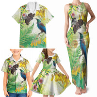 New Zealand Maori Mahuru Family Matching Tank Maxi Dress and Hawaiian Shirt Tui With Pikawakawa Spring Colors LT7 - Polynesian Pride