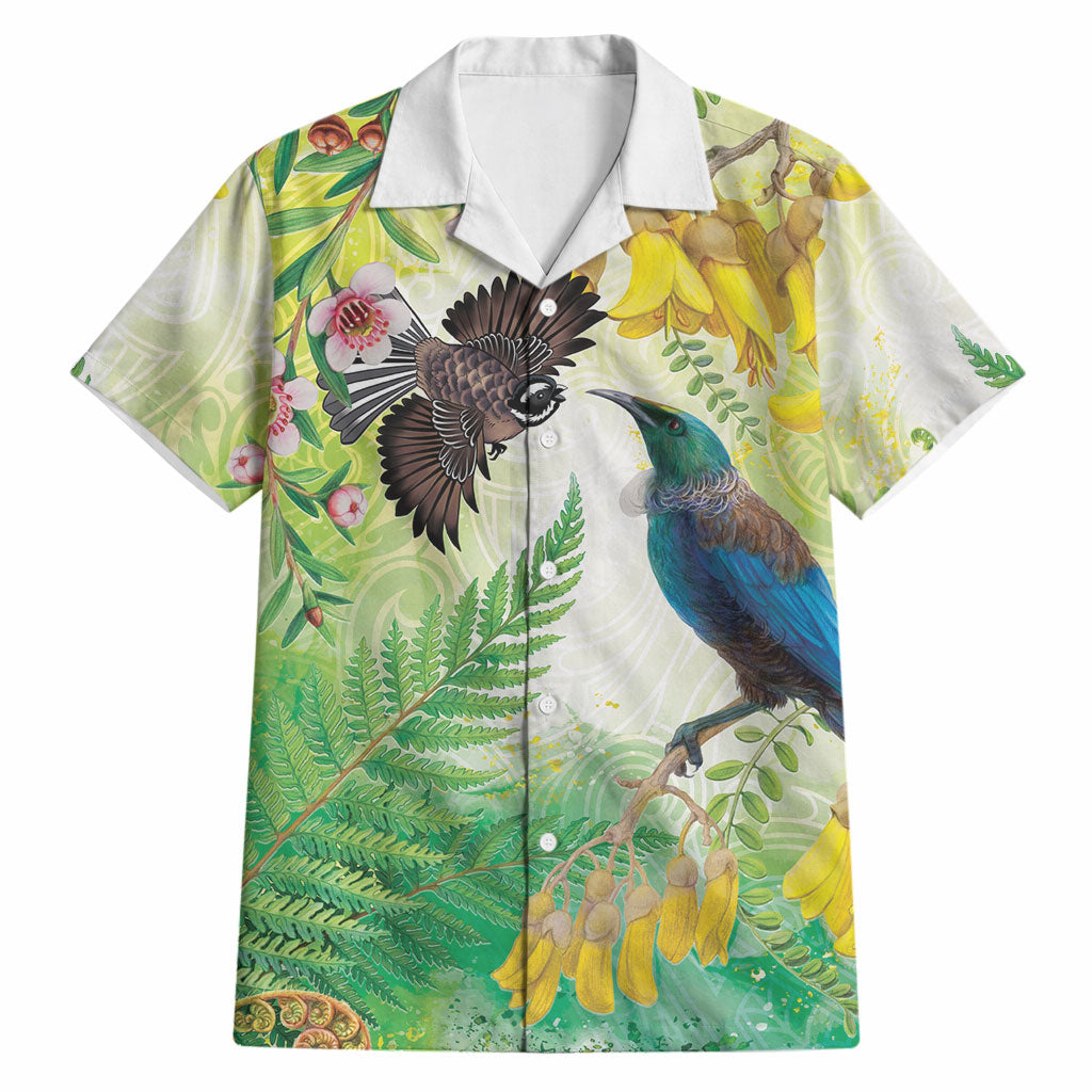 New Zealand Maori Mahuru Hawaiian Shirt Tui With Pikawakawa Spring Colors LT7 Multicolor - Polynesian Pride