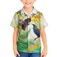 New Zealand Maori Mahuru Hawaiian Shirt Tui With Pikawakawa Spring Colors LT7 - Polynesian Pride
