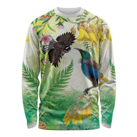 New Zealand Maori Mahuru Long Sleeve Shirt Tui With Pikawakawa Spring Colors LT7 Unisex Multicolor - Polynesian Pride