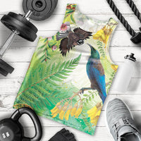 New Zealand Maori Mahuru Men Tank Top Tui With Pikawakawa Spring Colors LT7 - Polynesian Pride