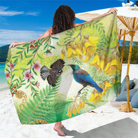 New Zealand Maori Mahuru Sarong Tui With Pikawakawa Spring Colors LT7 One Size 44 x 66 inches Multicolor - Polynesian Pride