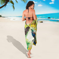 New Zealand Maori Mahuru Sarong Tui With Pikawakawa Spring Colors LT7 - Polynesian Pride