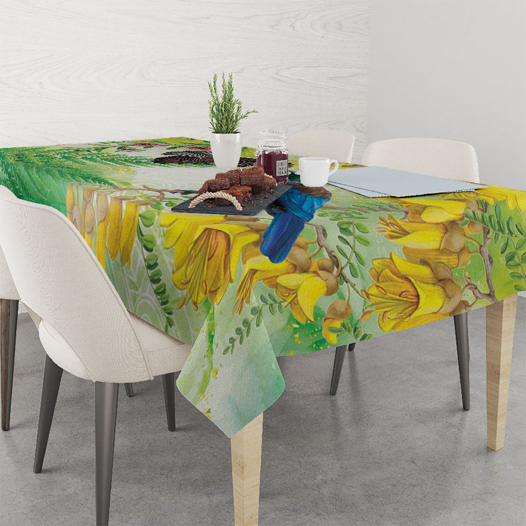 New Zealand Maori Mahuru Tablecloth Tui With Pikawakawa Spring Colors LT7 - Polynesian Pride
