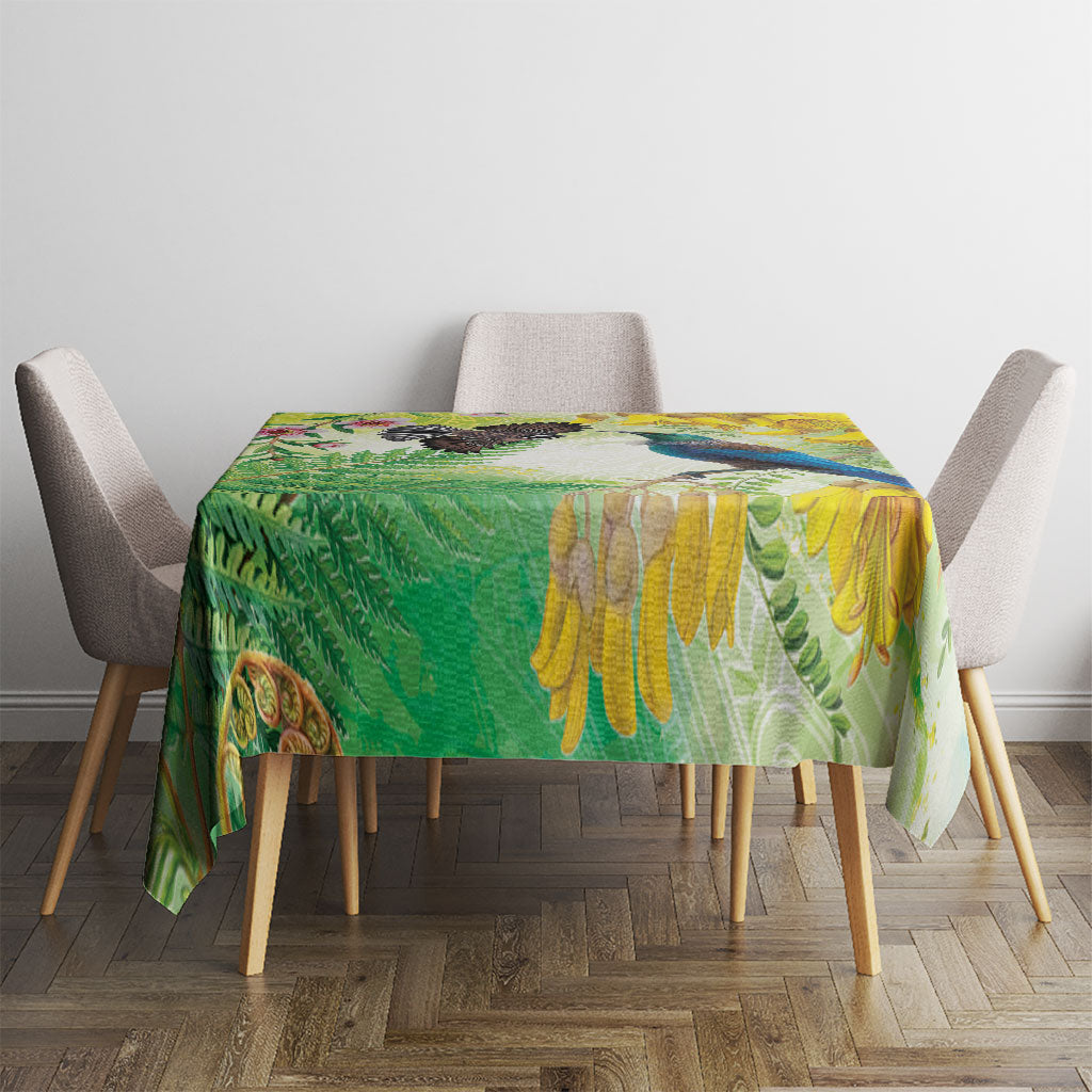 New Zealand Maori Mahuru Tablecloth Tui With Pikawakawa Spring Colors LT7 - Polynesian Pride