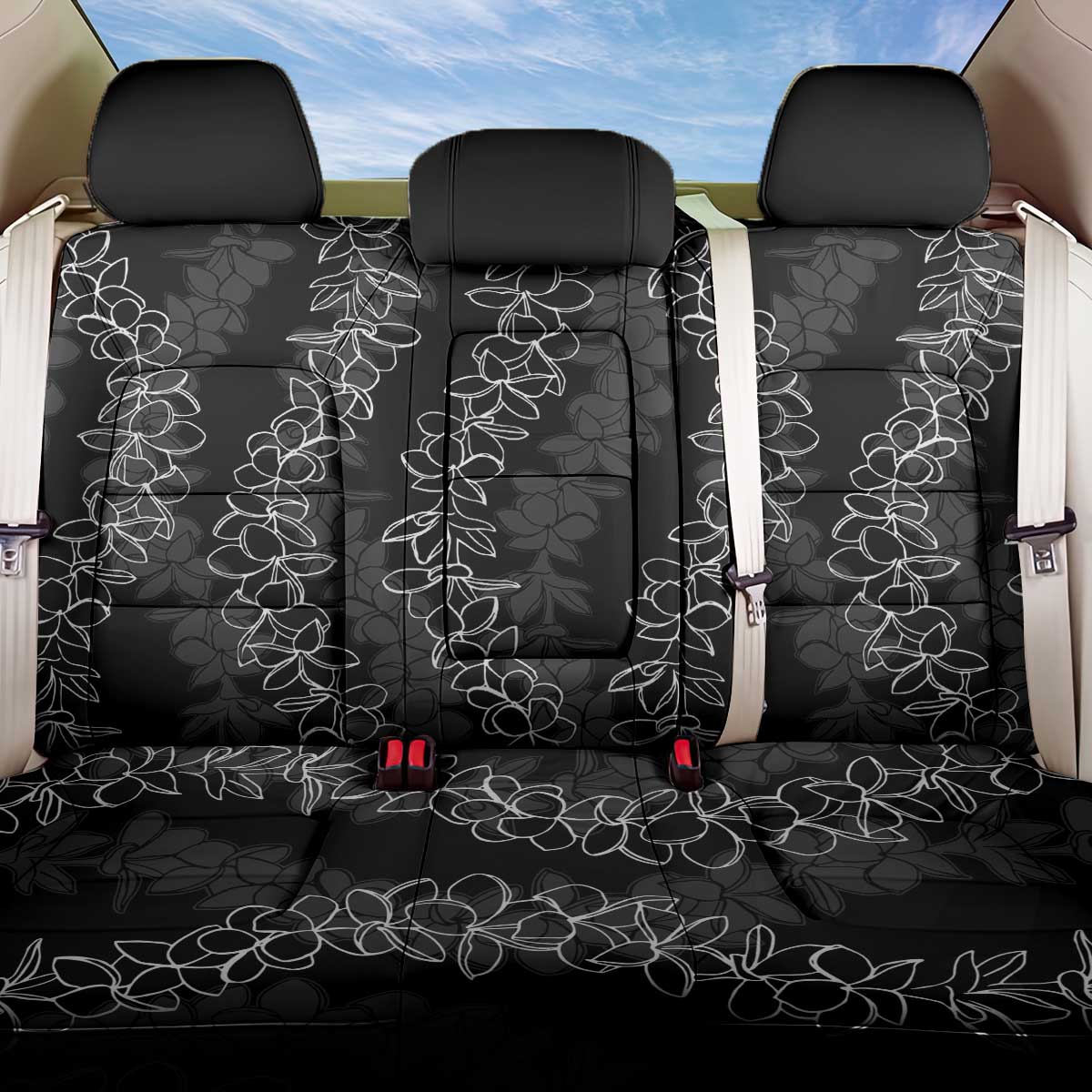 Hawaii Plumeria Lei Back Car Seat Cover Aloha Festive Vibe