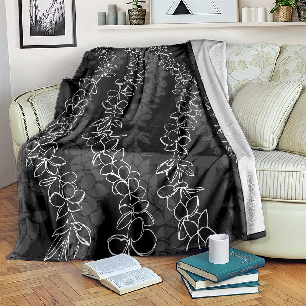 Hawaii Plumeria Lei Blanket Aloha Festive Vibe LT7 Black - Polynesian Pride