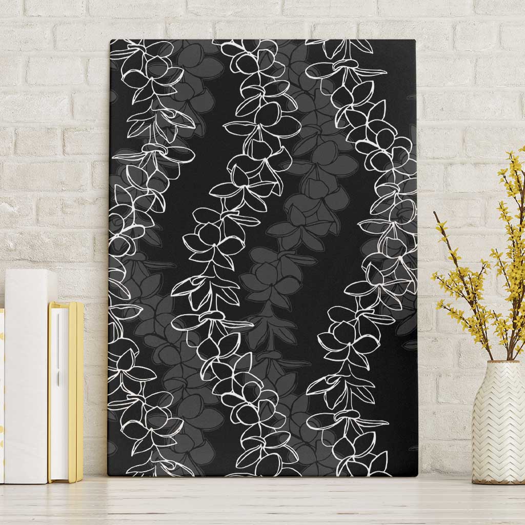 Hawaii Plumeria Lei Canvas Wall Art Aloha Festive Vibe LT7 Without Frame Black - Polynesian Pride