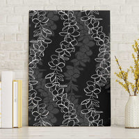 Hawaii Plumeria Lei Canvas Wall Art Aloha Festive Vibe LT7 Without Frame Black - Polynesian Pride