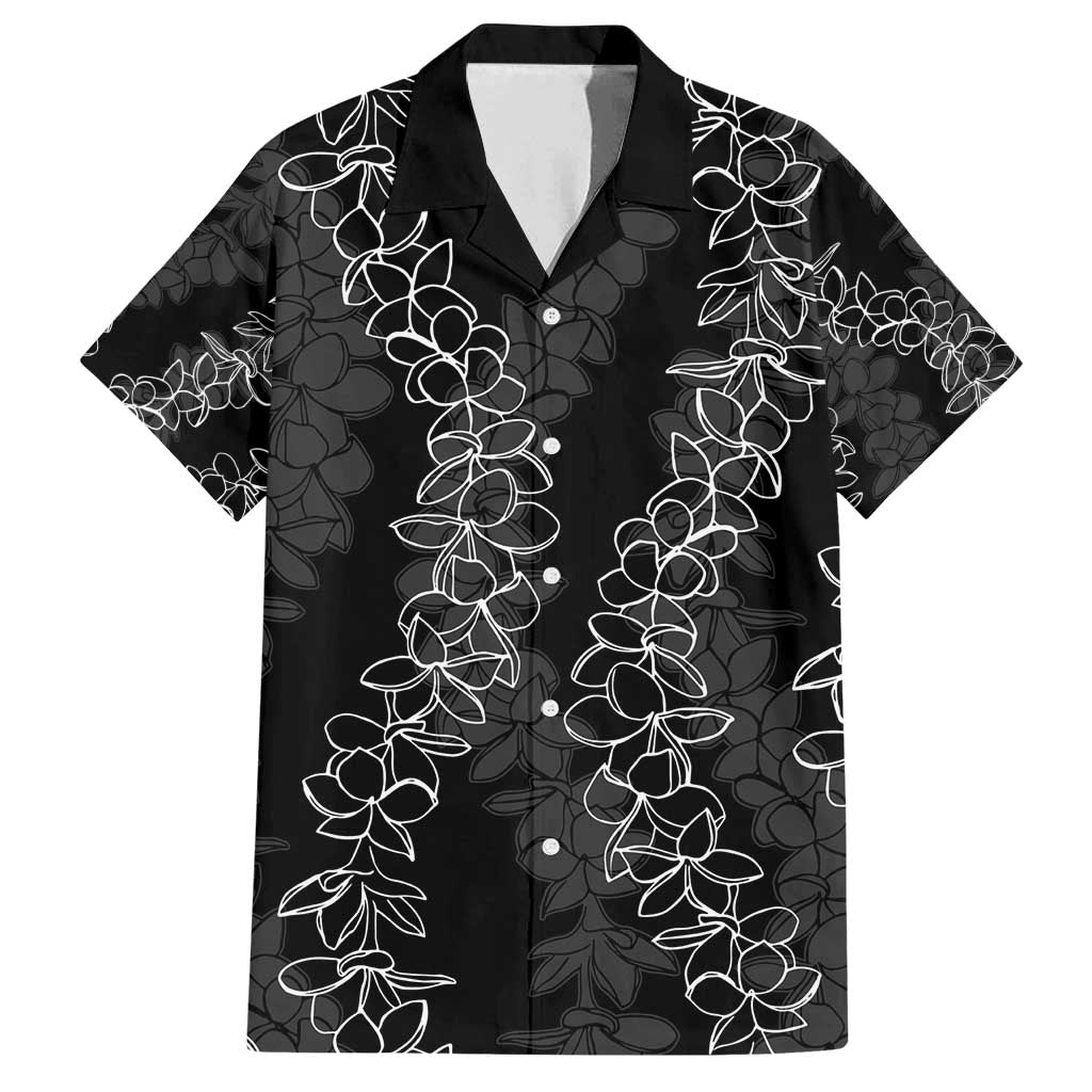 Hawaii Plumeria Lei Family Matching Long Sleeve Bodycon Dress and Hawaiian Shirt Aloha Festive Vibe LT7 Dad's Shirt - Short Sleeve Black - Polynesian Pride