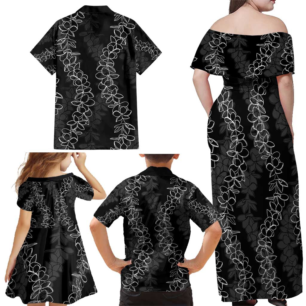 Hawaii Plumeria Lei Family Matching Off Shoulder Maxi Dress and Hawaiian Shirt Aloha Festive Vibe