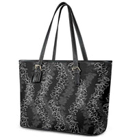 Hawaii Plumeria Lei Leather Tote Bag Aloha Festive Vibe LT7 - Polynesian Pride
