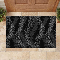 Hawaii Plumeria Lei Rubber Doormat Aloha Festive Vibe LT7 Black - Polynesian Pride