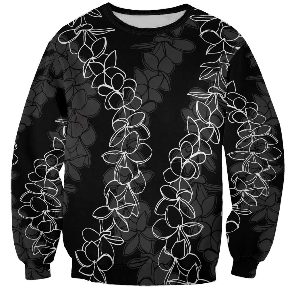 Hawaii Plumeria Lei Sweatshirt Aloha Festive Vibe LT7 Unisex Black - Polynesian Pride