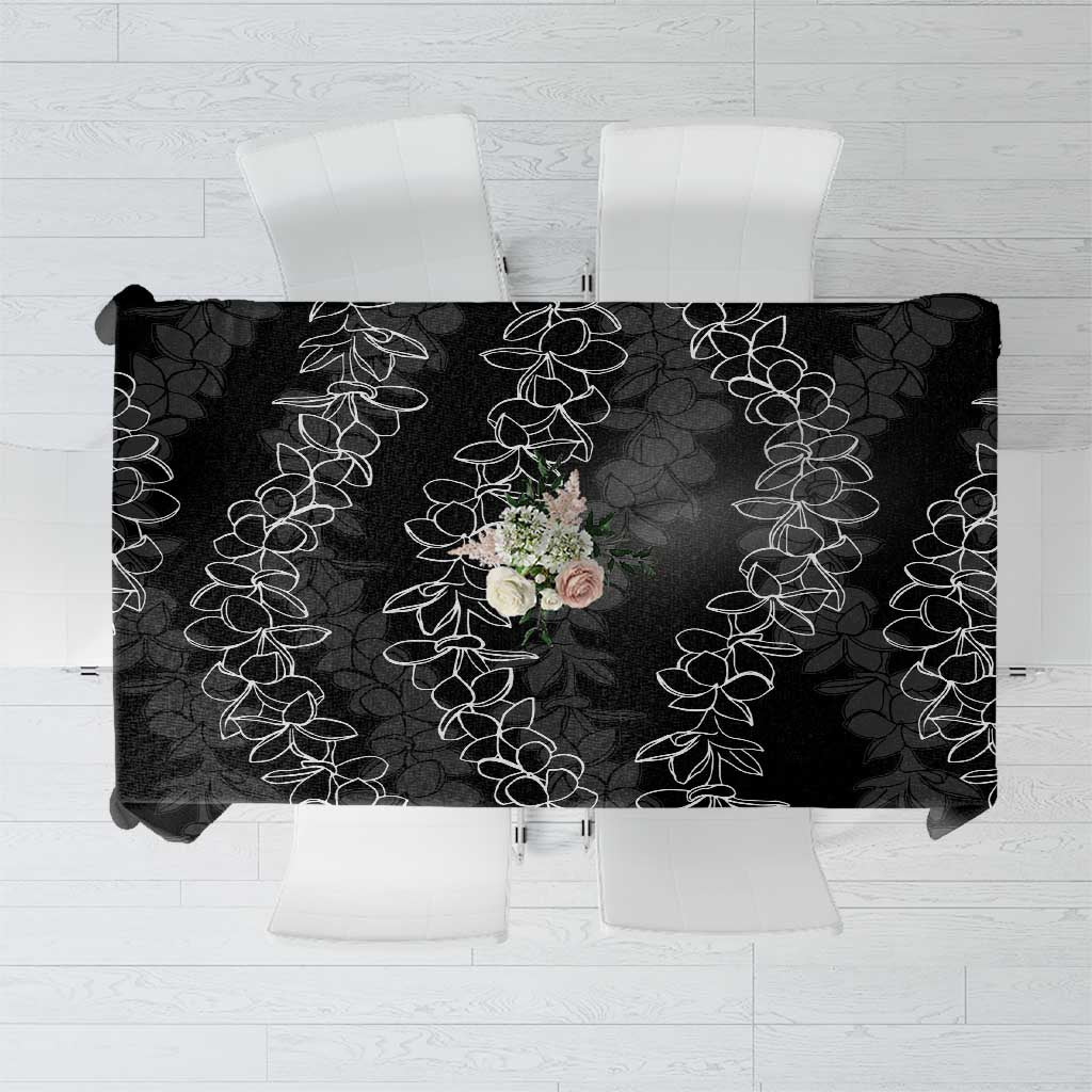 Hawaii Plumeria Lei Tablecloth Aloha Festive Vibe LT7 Black - Polynesian Pride