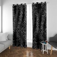 Hawaii Plumeria Lei Window Curtain Aloha Festive Vibe LT7 With Grommets Black - Polynesian Pride