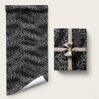Hawaii Plumeria Lei Wrapping Paper Aloha Festive Vibe LT7 58" × 23" Black - Polynesian Pride