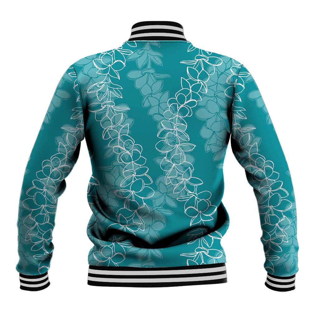 Hawaii Plumeria Lei Baseball Jacket Aloha Festive Vibe - Teal LT7 - Polynesian Pride