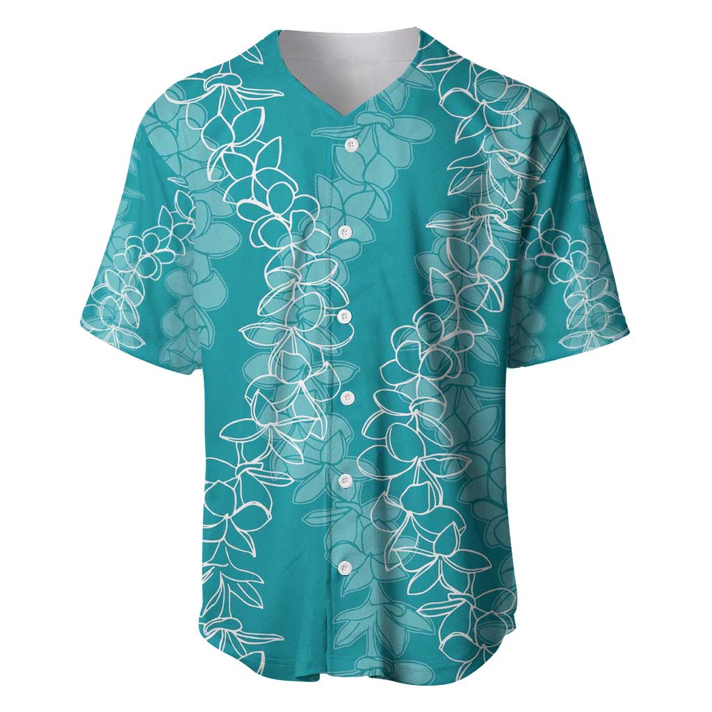 Hawaii Plumeria Lei Baseball Jersey Aloha Festive Vibe - Teal