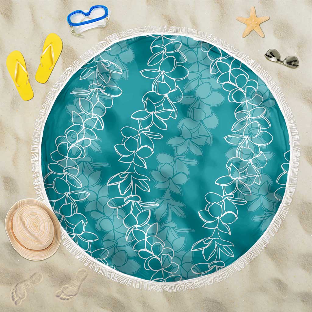 Hawaii Plumeria Lei Beach Blanket Aloha Festive Vibe - Teal LT7 One Size 150cm Teal - Polynesian Pride