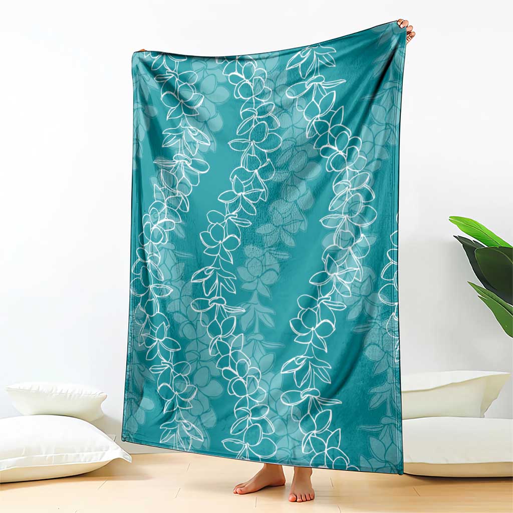 Hawaii Plumeria Lei Blanket Aloha Festive Vibe - Teal LT7 - Polynesian Pride