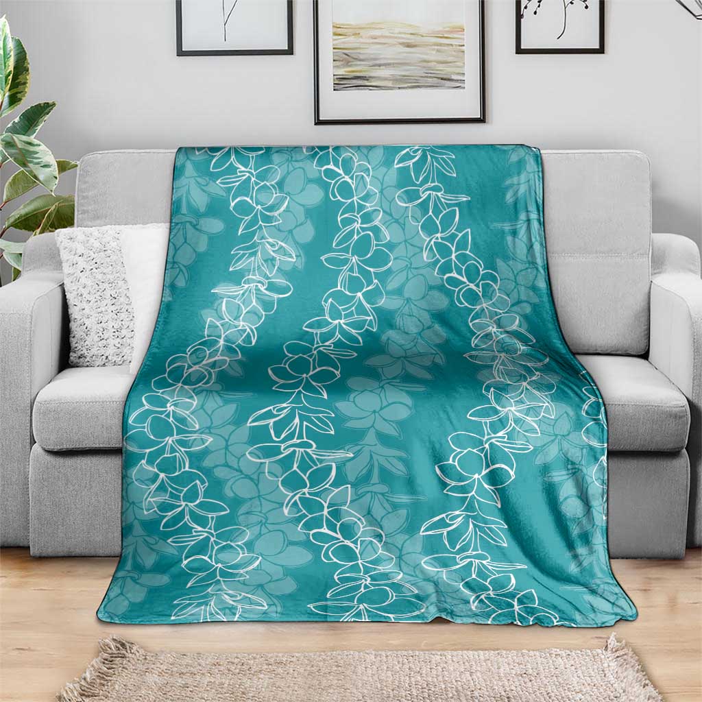 Hawaii Plumeria Lei Blanket Aloha Festive Vibe - Teal LT7 - Polynesian Pride