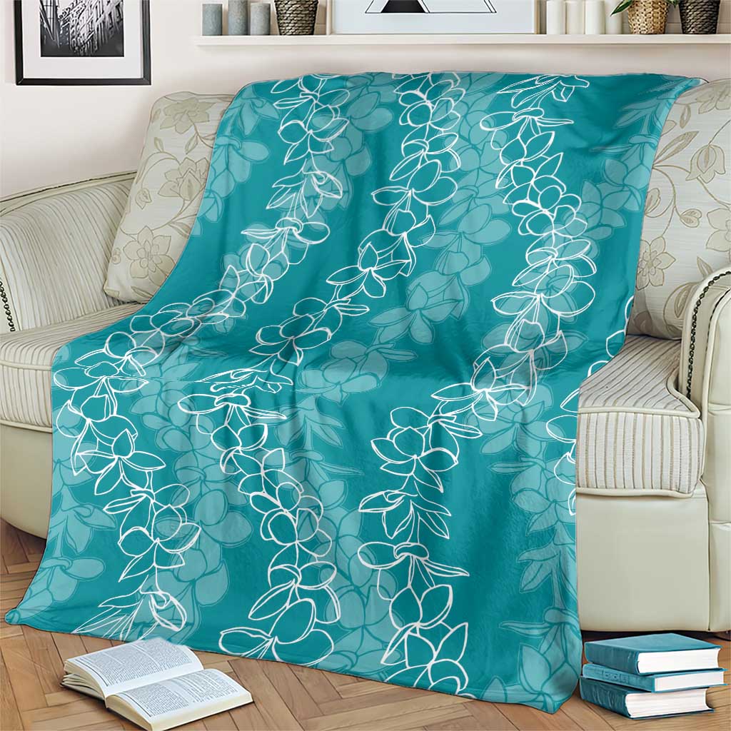 Hawaii Plumeria Lei Blanket Aloha Festive Vibe - Teal LT7 - Polynesian Pride