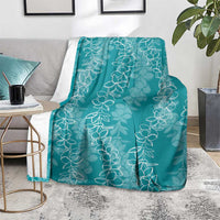 Hawaii Plumeria Lei Blanket Aloha Festive Vibe - Teal LT7 - Polynesian Pride