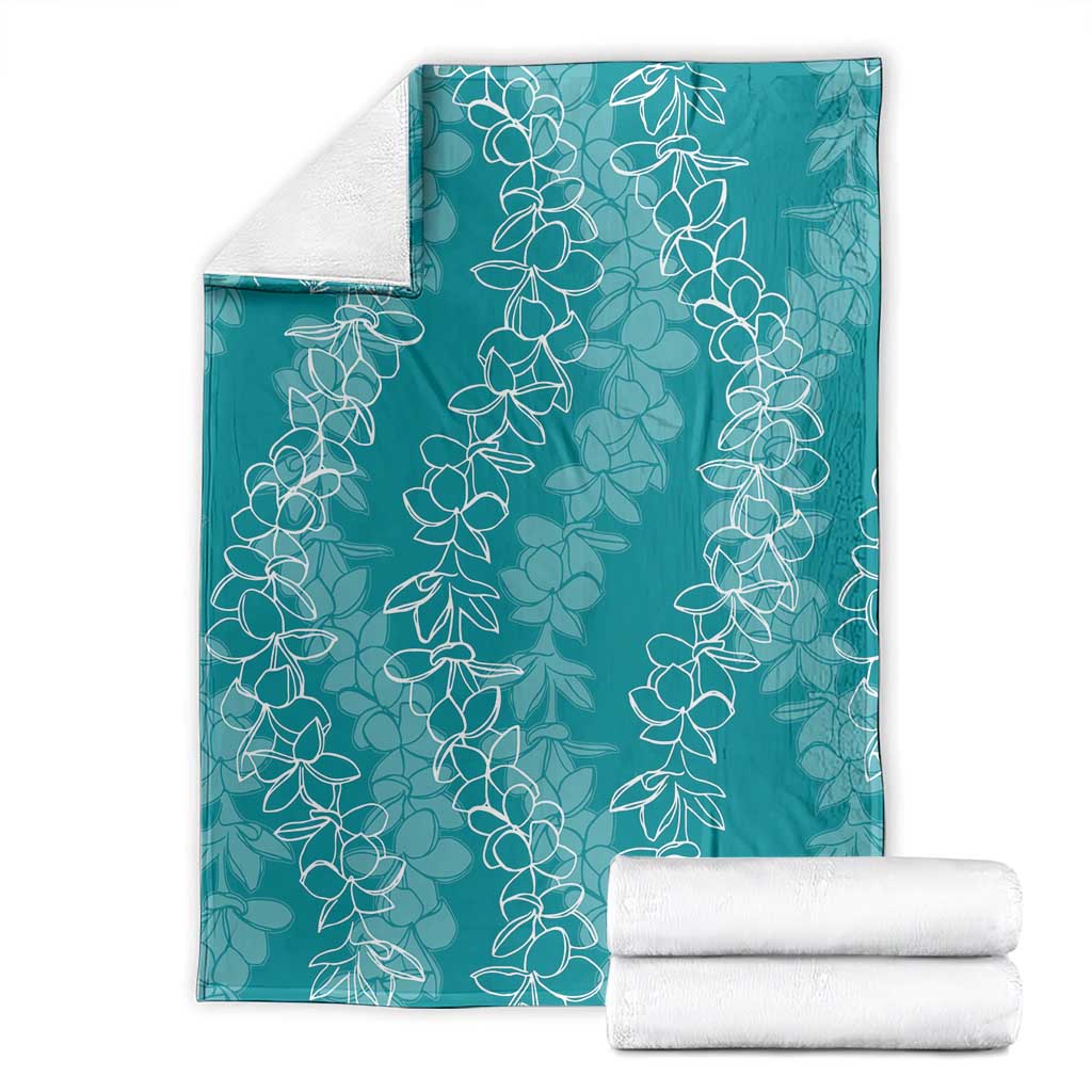 Hawaii Plumeria Lei Blanket Aloha Festive Vibe - Teal LT7 - Polynesian Pride