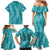 Hawaii Plumeria Lei Family Matching Mermaid Dress and Hawaiian Shirt Aloha Festive Vibe - Teal