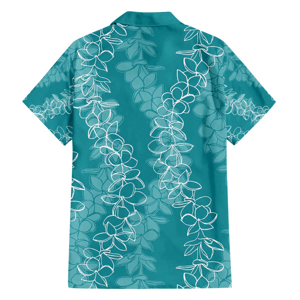 Hawaii Plumeria Lei Family Matching Off The Shoulder Long Sleeve Dress and Hawaiian Shirt Aloha Festive Vibe - Teal
