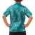 Hawaii Plumeria Lei Family Matching Off Shoulder Maxi Dress and Hawaiian Shirt Aloha Festive Vibe - Teal