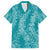 Hawaii Plumeria Lei Family Matching Off Shoulder Short Dress and Hawaiian Shirt Aloha Festive Vibe - Teal