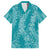 Hawaii Plumeria Lei Family Matching Short Sleeve Bodycon Dress and Hawaiian Shirt Aloha Festive Vibe - Teal