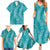 Hawaii Plumeria Lei Family Matching Summer Maxi Dress and Hawaiian Shirt Aloha Festive Vibe - Teal