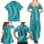 Hawaii Plumeria Lei Family Matching Summer Maxi Dress and Hawaiian Shirt Aloha Festive Vibe - Teal