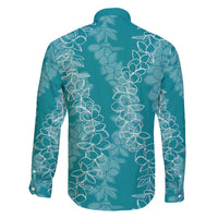 Hawaii Plumeria Lei Family Matching Tank Maxi Dress and Hawaiian Shirt Aloha Festive Vibe - Teal