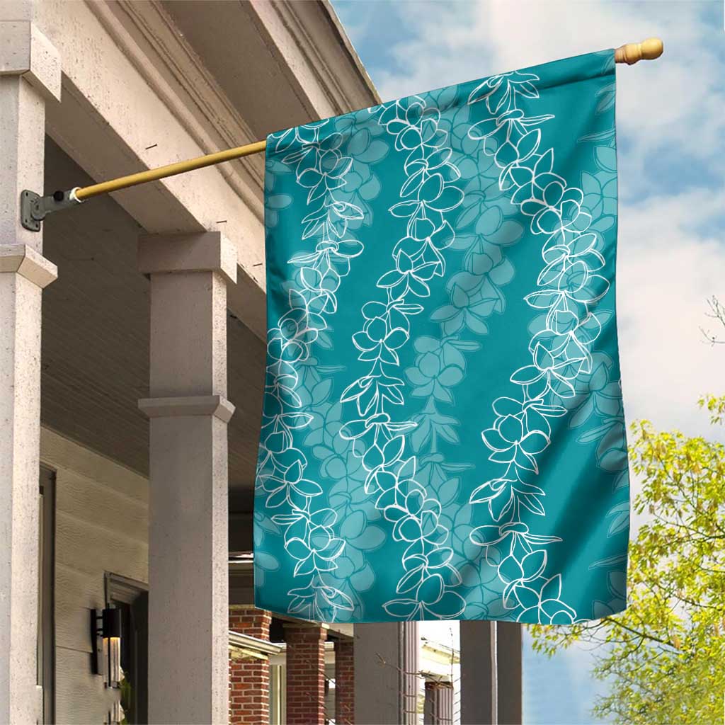 Hawaii Plumeria Lei Garden Flag Aloha Festive Vibe - Teal LT7 House Flag Teal - Polynesian Pride